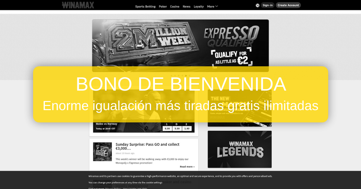 Bono de póker y promoción deportiva de Winamax en España